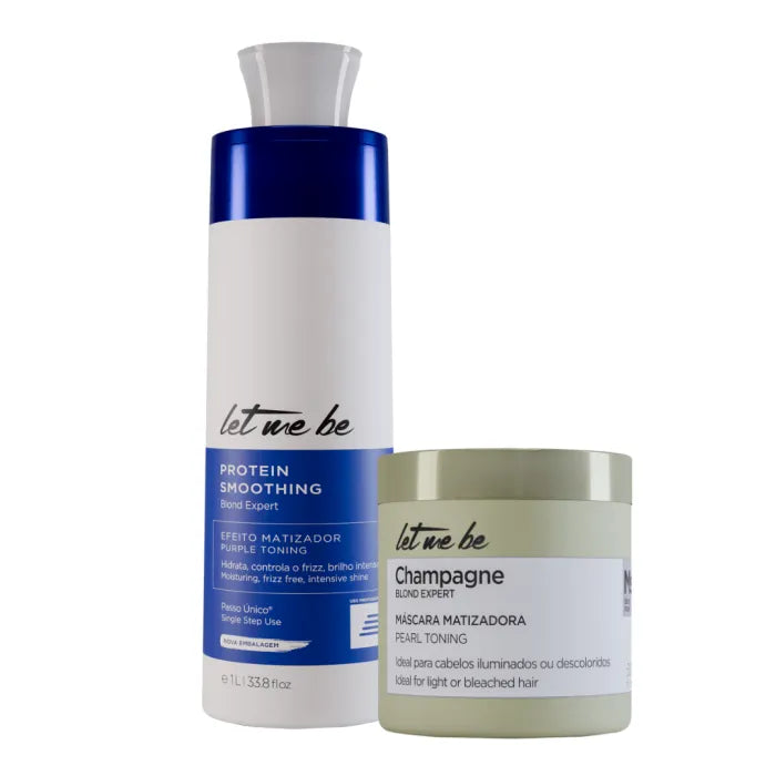 Blond Expert Step Step Straightening | 1L + Champagne Mask - Pearly Effect | 500g