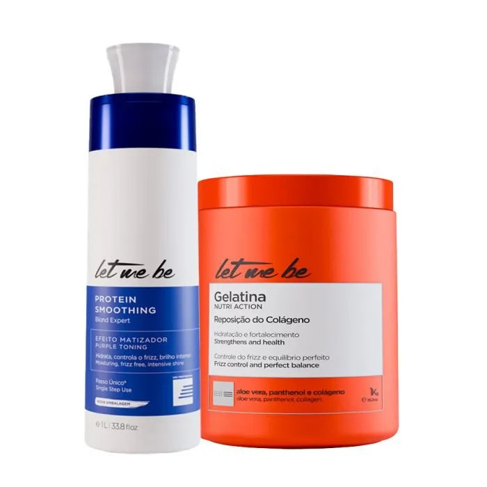 Blond Expert Step Step Straightening | 1L + Gelatin Mask - Hydration and Replacement of Collagen | 1kg