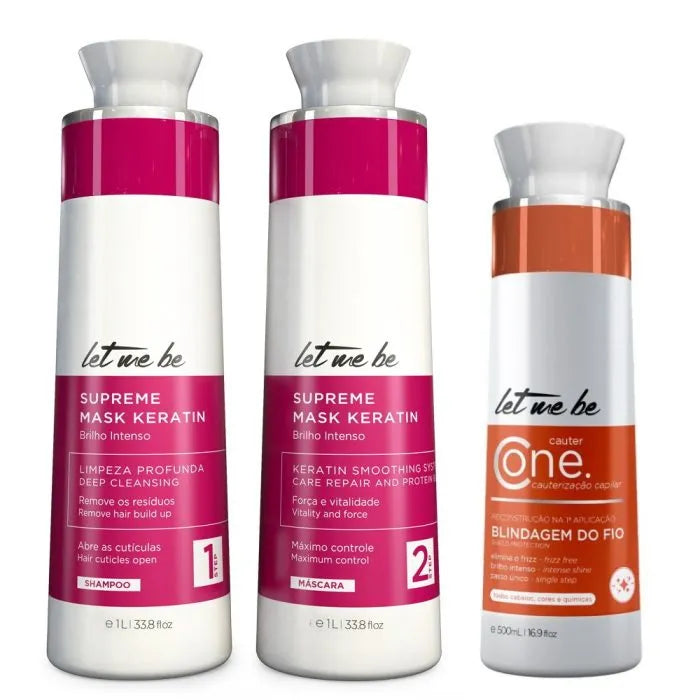 Supreme Straightening Kit Mask Keratin | 2x1l + CAUTER CAUTERIZATION ONE - LET ME BE | 500ml