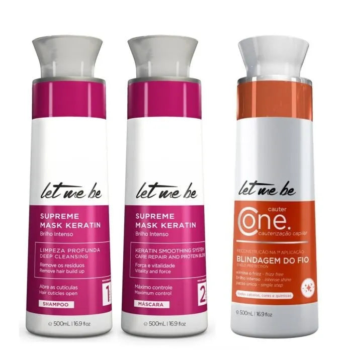 Supreme Straightening Kit Mask Keratin | 2x500ml+ Cauter One Cauterization - Let Me Be | 500ml