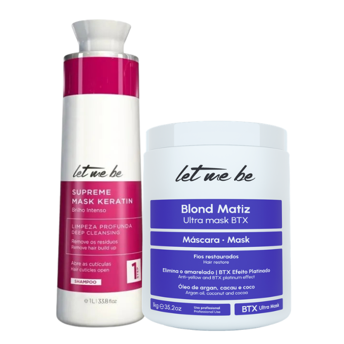 BTX Blond Matiz Ultra Mask | 1kg + anti-residue shampoo supreme | 1L