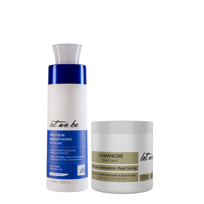 Blond Expert Step Step Straightening | 500ml + Champagne Mask - Pearly Effect | 500g