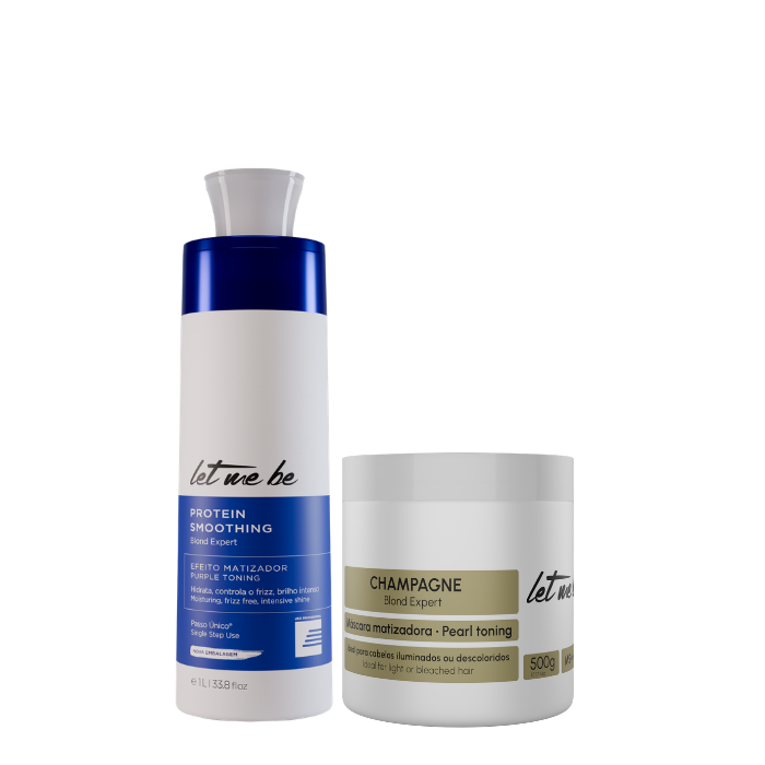 Blond Expert Step Step Straightening | 1L + Champagne Mask - Pearly Effect | 500g
