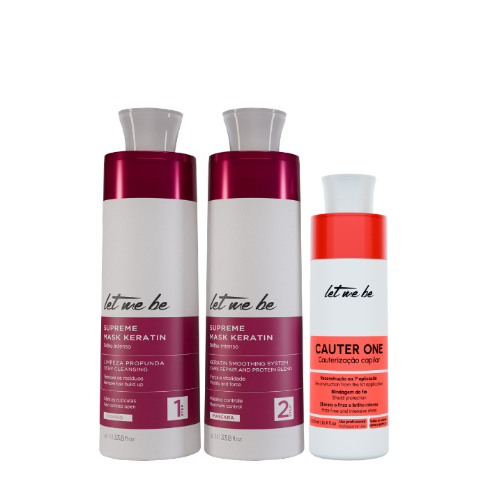 Supreme Straightening Kit Mask Keratin | 2x1L + Cauter One | 500ml