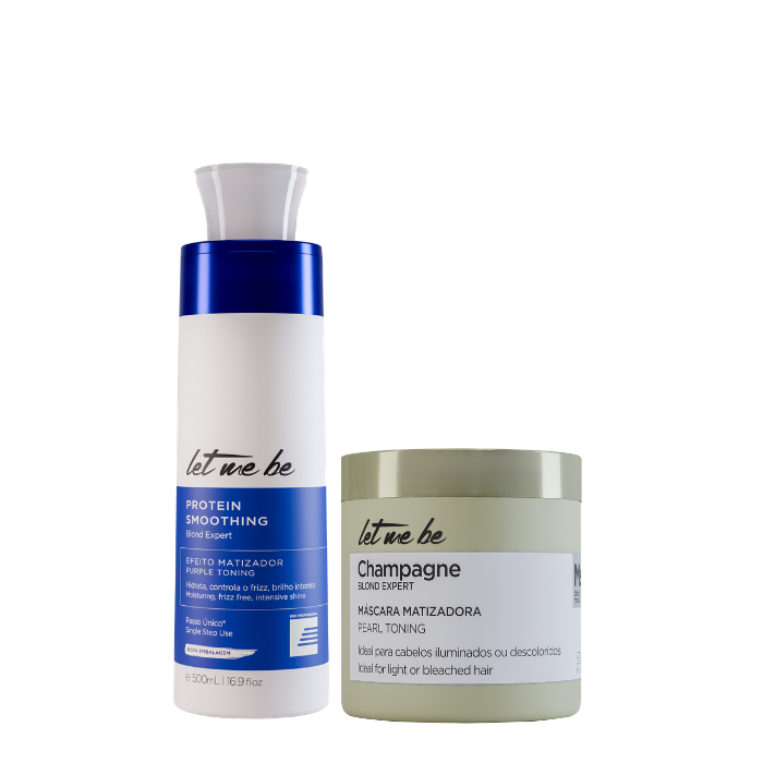 Blond Expert Step Step Straightening | 500ml + Champagne Mask - Pearly Effect | 500g