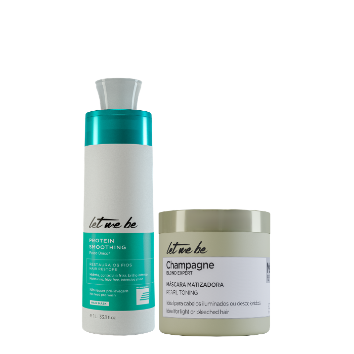 Protein Smoothing Single Step Step | 1L + Champagne Mask - Pearly Effect | 500g