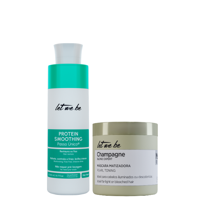Protein Smoothing Single Step Step | 500ml + Champagne Mask - Pearly Effect | 500g