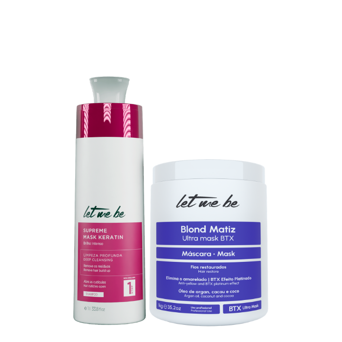 BTX Blond Matiz Ultra Mask | 1kg + anti-residue shampoo supreme | 1L