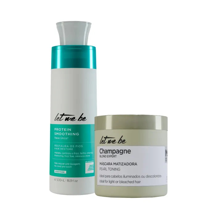 Protein Smoothing One-Step Straightening | 500ml + Champagne Mask – Pearlescent Effect | 500g