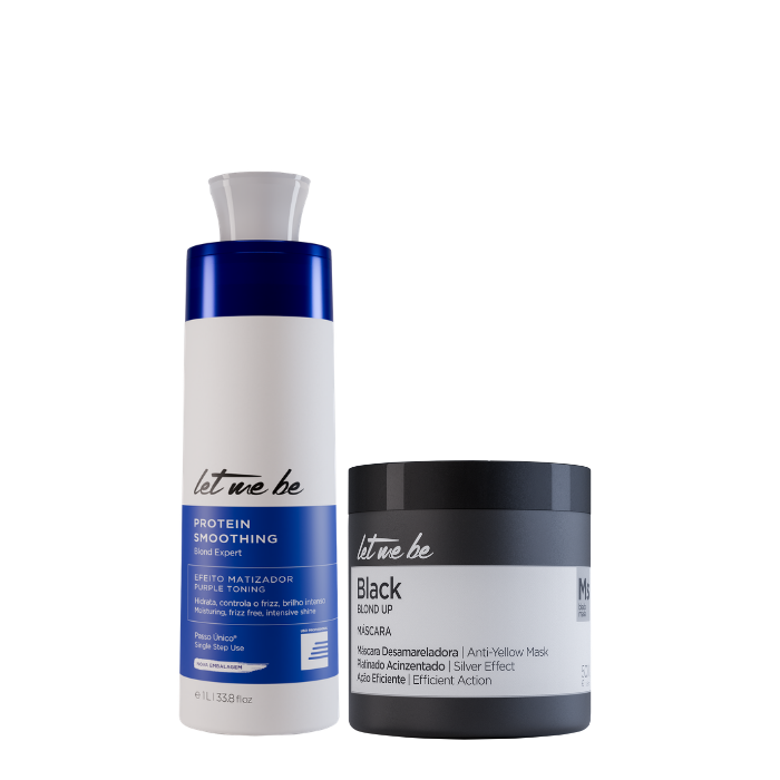 Blond Expert Step Step Straightening | 1L + Black Mask - Gray effect | 500g