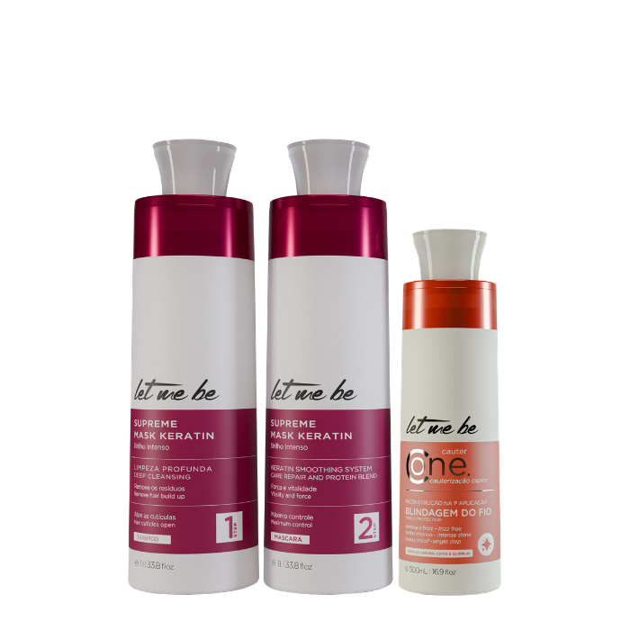 Supreme Straightening Kit Mask Keratin | 2x1L + Cauter One | 500ml