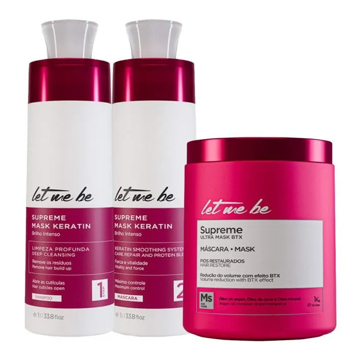 Supreme Mask Keratin Straightening Kit | 2x1L + Btx Supreme Ultra Mask | 1Kg