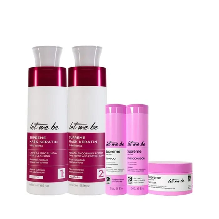 Supreme Mask Keratin Straightening Kit | 2x500ml + Supreme Home Care Kit | Post-Progressive