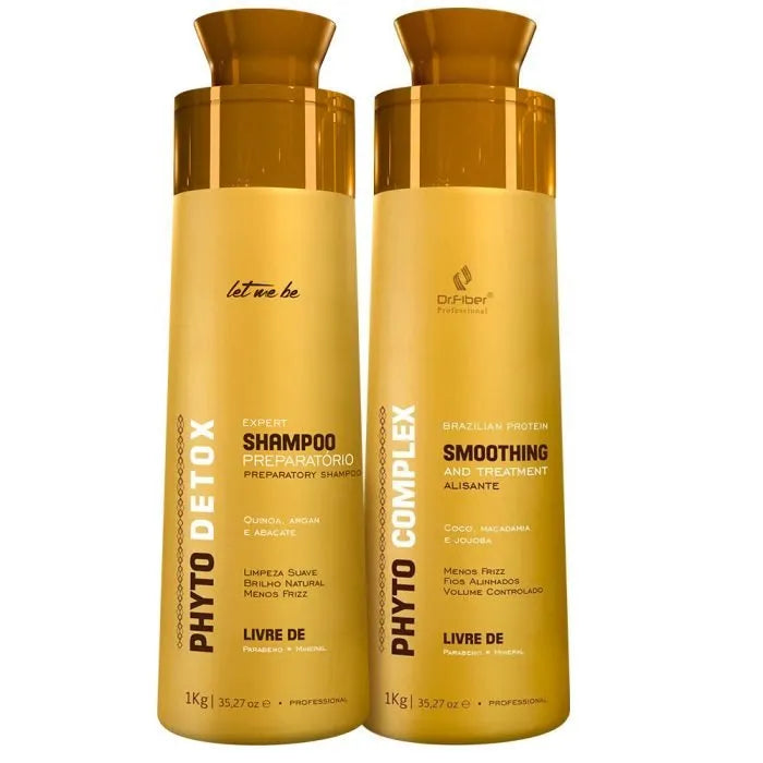 Phyto Detox Preparatory Shampoo | 1L + Phyto Complex Straightening Shampoo | 1L