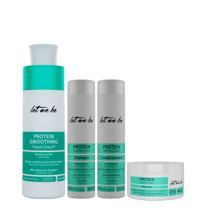 Protein Smoothing Single Step Step | 500ml + Protein Home Care Kit - Liso Prolonged | Post-progressive