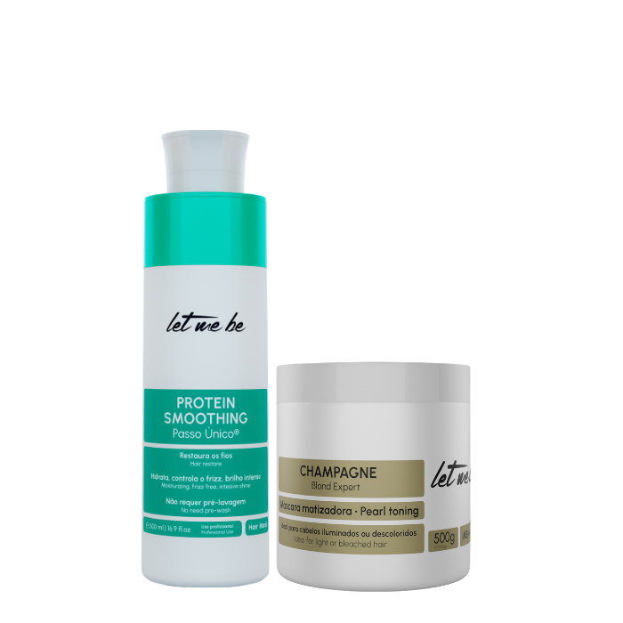 Protein Smoothing Single Step Step | 500ml + Champagne Mask - Pearly Effect | 500g