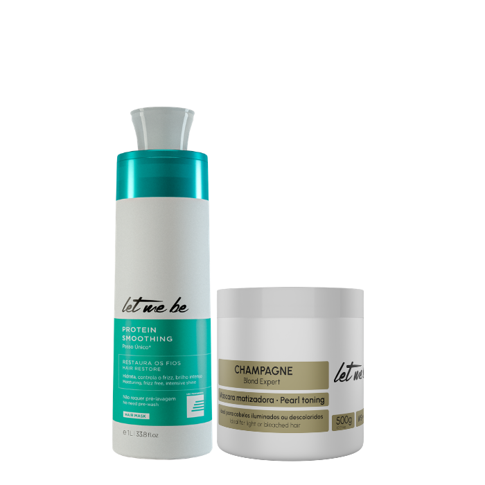 Protein Smoothing Single Step Step | 1L + Champagne Mask - Pearly Effect | 500g