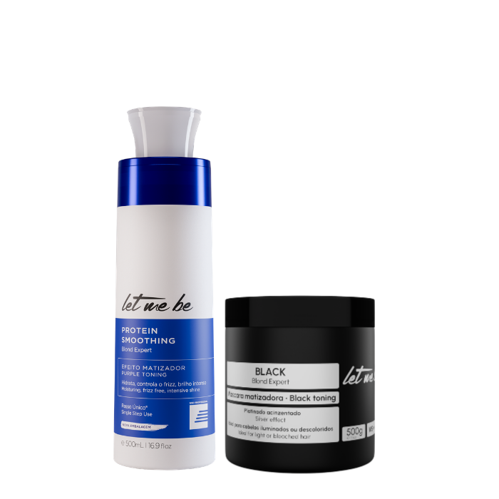 Blond Expert Step Step Straightening | 500ml + Black mask - gray effect | 500g