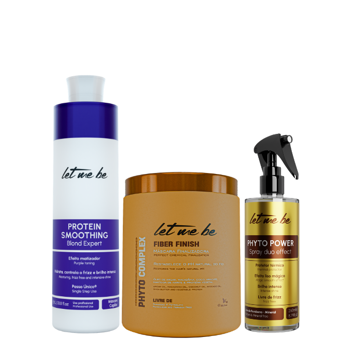 Protein Smoothing Blond Expert | 1L + Phyto Complex Fiber Finish Finishing Mask | 1kg + Phyto Power Spray | 260ml